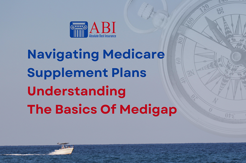 Navigating Medicare Supplement Plans and Understanding The Basics Of Medigap written over a background of the ocean with a fishing boat