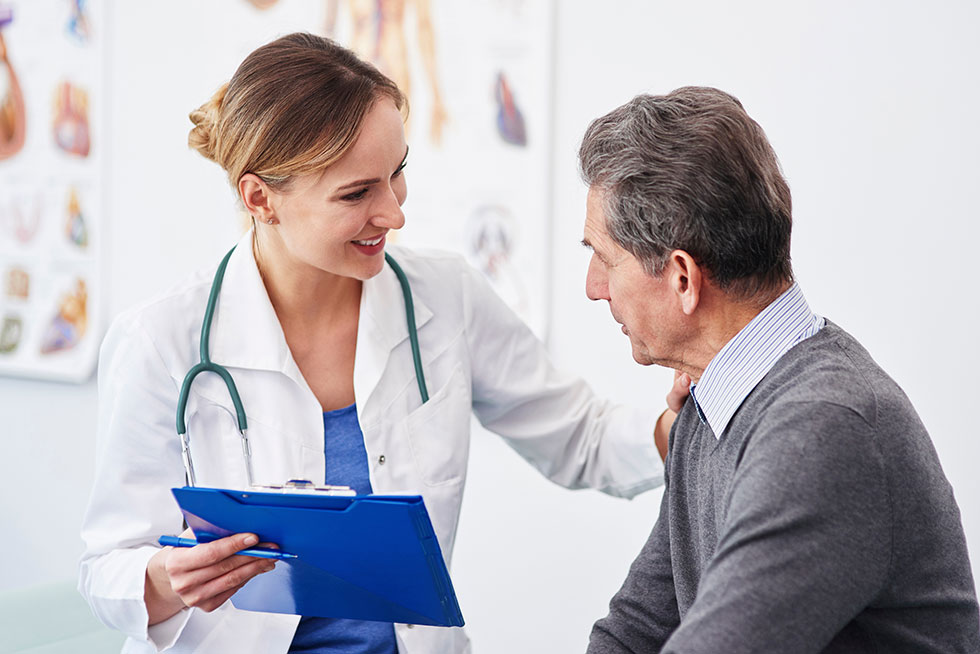 A man visiting his doctor in Vero Beach.